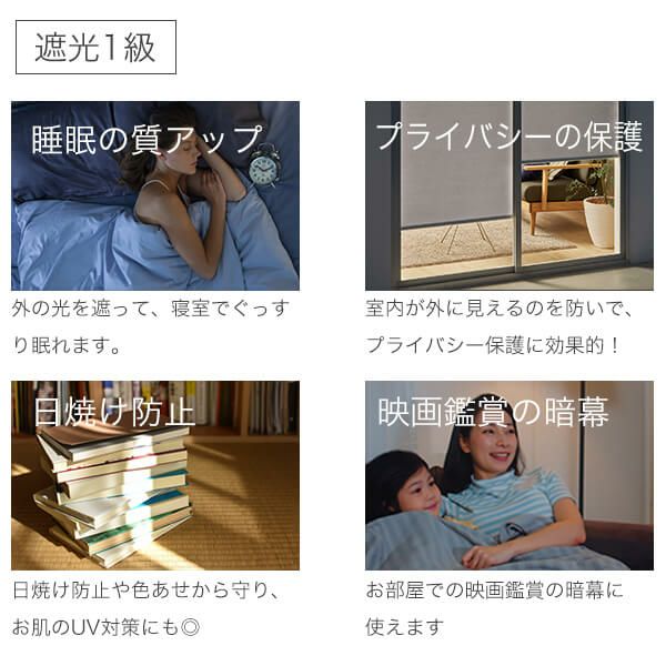遮光１級・遮熱ロールスクリーンの遮光機能
