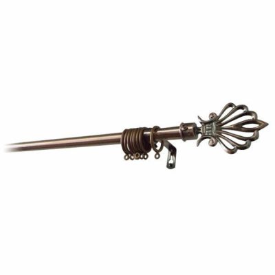 伸縮　アイアンカーテンレール　1.1～2.0m　CAP011　ブラウン　シングルのサムネイル画像