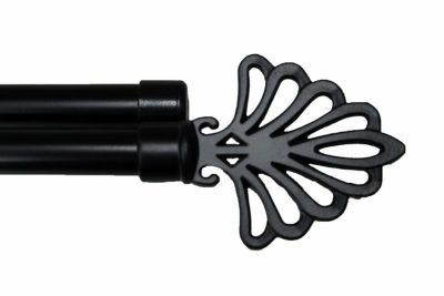 伸縮　アイアンカーテンレール　1.1～2.0m　CAP011　ブラック　ダブルのサムネイル画像