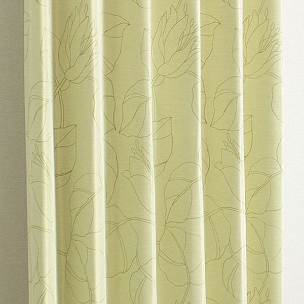 北欧デザインオーダーカーテンのAD1213（リリー）グリーン