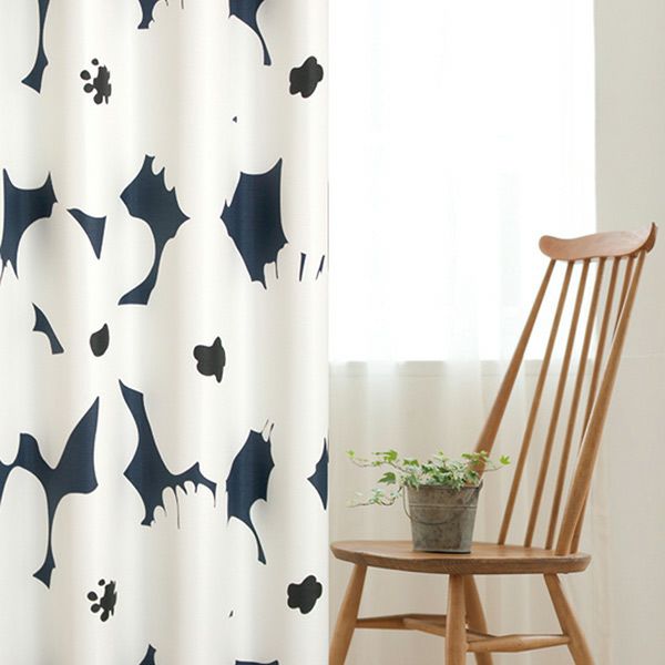 北欧デザインオーダーカーテンのAD1194（ミーナ）ネイビー