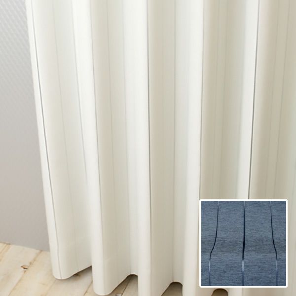 北欧デザインオーダーカーテンのAD1230（ローマン）ネイビー