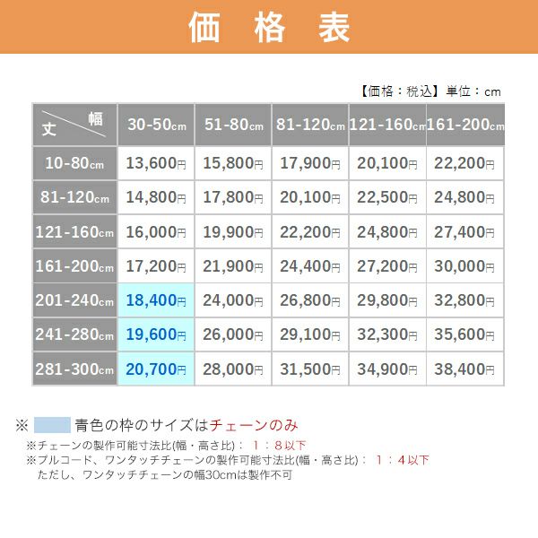 TOSOロールスクリーン/コルトの価格表