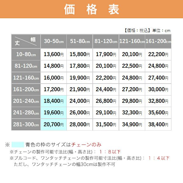 TOSOロールスクリーン/コルトの価格表