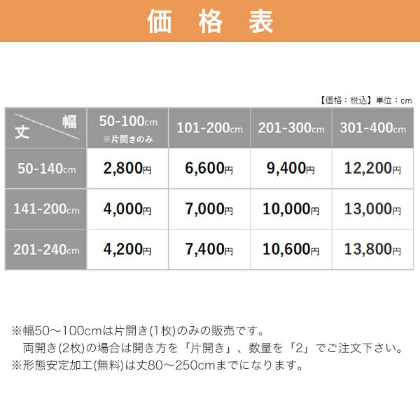 オーダーレースカーテン リーズナブルレースの価格表