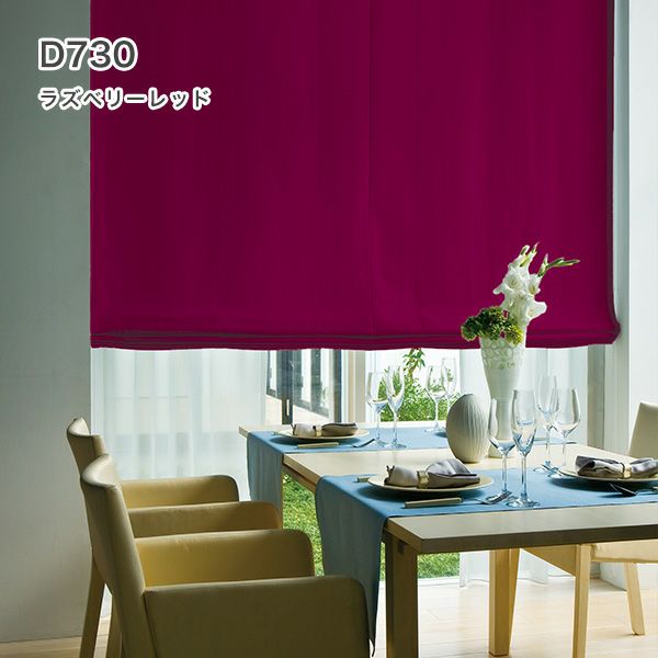 1級遮光・防炎・遮熱30色オーダーシングル(プレーン)シェード「ラ・パレット」 箱型ドラム式のD730