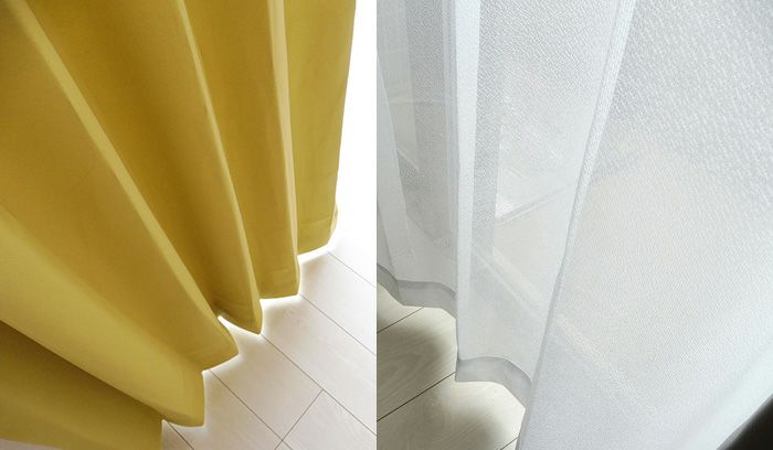 既製 カーテン レースセット　「ビビットY」　遮光　幅100cmｘ丈185cm(4枚入り)のイメージ画像03