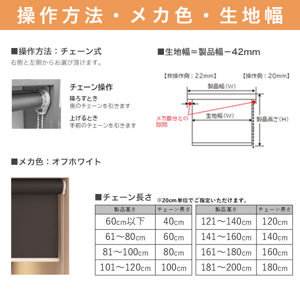 つっぱりロールスクリーン「ココルン(ベーシック)」の操作方法など